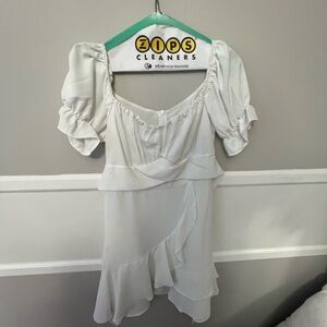 White Ruffled Off-Shoulder Dress